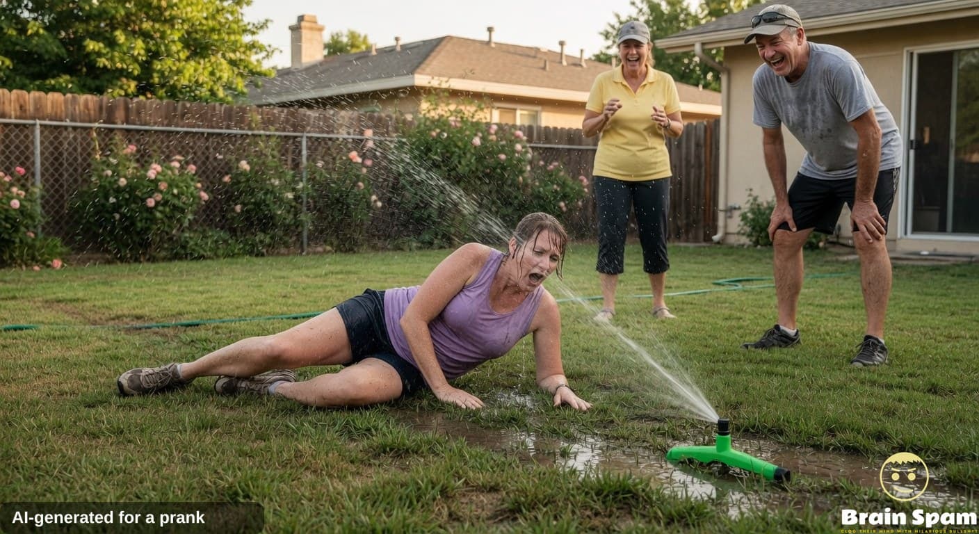 BREAKING EXCLUSIVE: LACEY BRUNT CHALLENGED A FRIEND TO A RACE AND WAS DEFEATED BY A SPRINKLER IN WHAT EXPERTS CALL AN UNPRECEDENTED FAIL