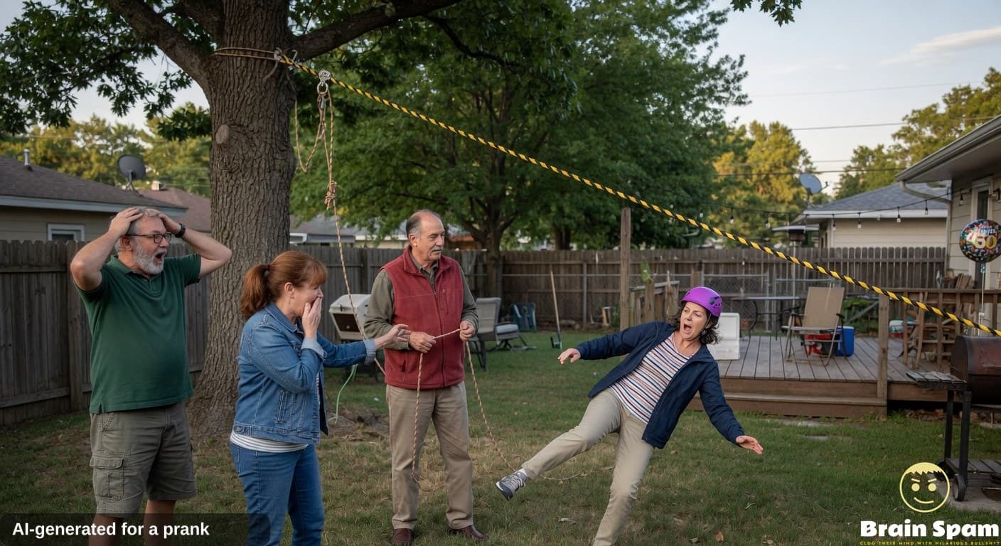 Greta Vox Confronts The Unfolding Peril Of A Backyard Zipline In What Authorities Call A Developing Situation